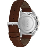  Shop Authentic Hugo Boss Skymaster White Dial Brown Leather Strap Watch for Men - 1513786 - Luxxuri