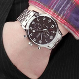  Shop Authentic Hugo Boss Aeroliner Chronograph Black Dial Silver Steel Strap Watch For Men - 1512446 - Luxxuri