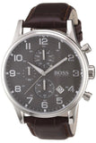  Shop Authentic Hugo Boss Aeroliner Chronograph Quartz Grey Dial Brown Leather Strap Watch For Men - HB1512570 - Luxxuri