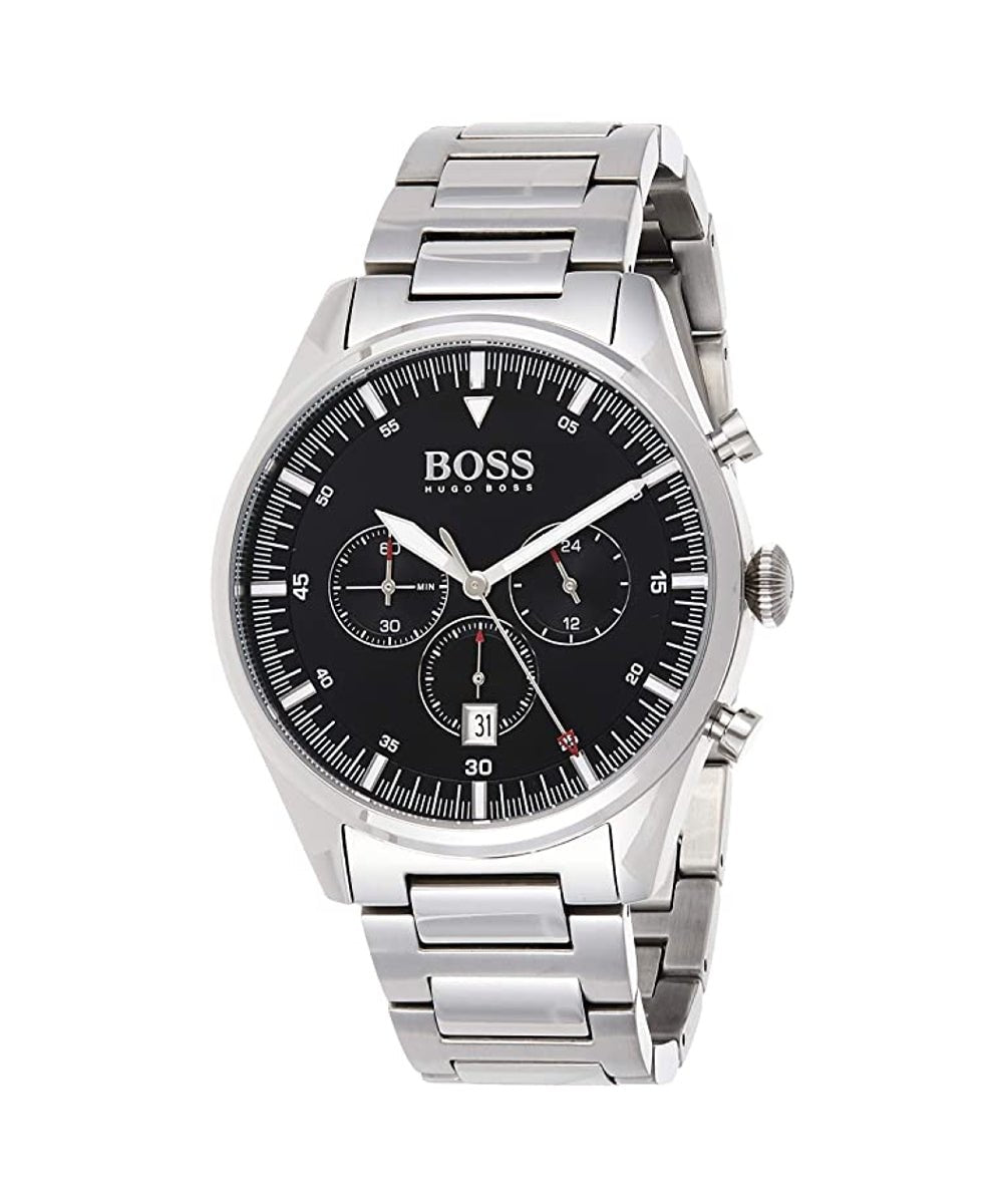  Shop Authentic Hugo Boss Pioneer Black Dial Silver Steel Strap Watch for Men - 1513712 - Luxxuri