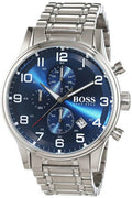  Shop Authentic Hugo Boss Aeroliner Blue Dial Silver Steel Strap Watch for Men - 1513183 - Luxxuri