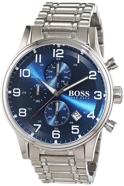  Shop Authentic Hugo Boss Aeroliner Blue Dial Silver Steel Strap Watch for Men - 1513183 - Luxxuri