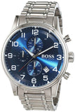  Shop Authentic Hugo Boss Aeroliner Blue Dial Silver Steel Strap Watch for Men - 1513183 - Luxxuri