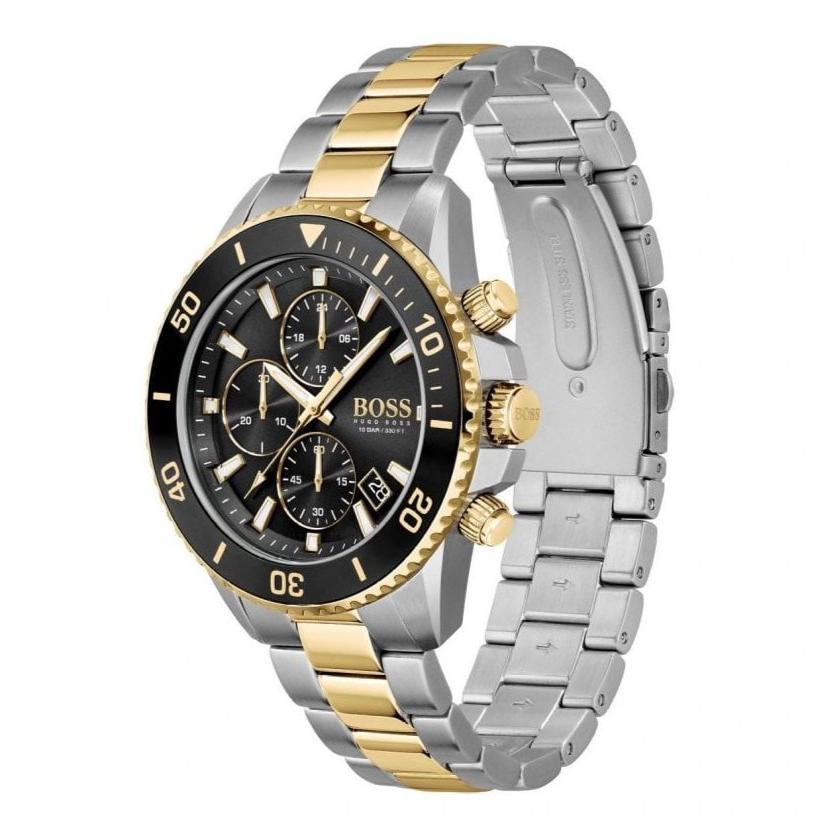  Shop Authentic Hugo Boss Admiral Black Dial Two Tone Steel Strap Watch for Men - 1513908 - Luxxuri