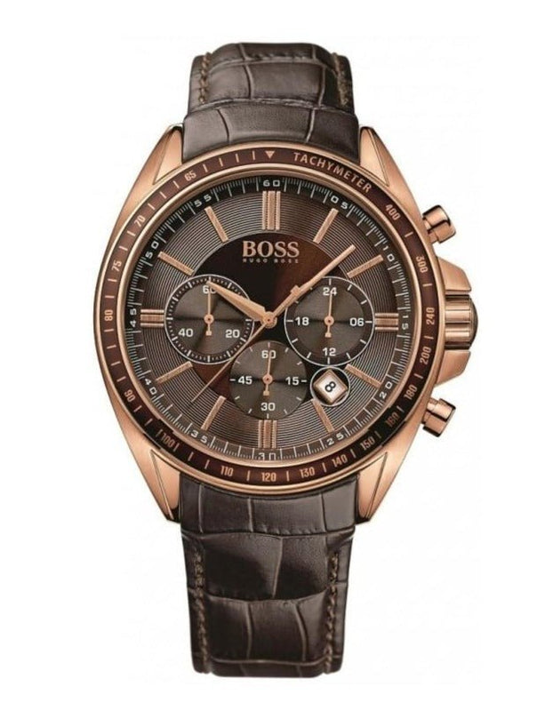  Shop Authentic Hugo Boss Driver Sport Chronograph Brown Dial Brown Leather Strap Watch for Men - 1513093 - Luxxuri