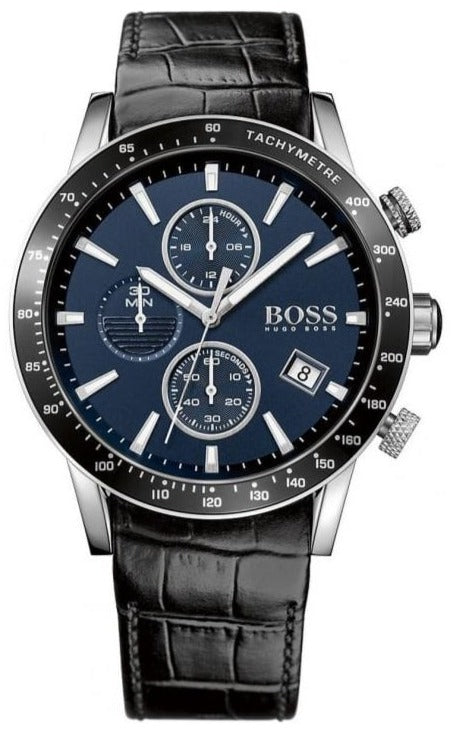  Shop Authentic Hugo Boss Rafale Chronograph Quartz Blue Dial Black Leather Strap Watch For Men - HB1513391 - Luxxuri