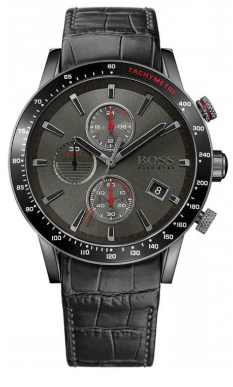  Shop Authentic Hugo Boss Rafale Chronograph Grey Dial Black Leather Strap Watch For Men - HB1513445 - Luxxuri