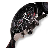  Shop Authentic Hugo Boss Rafale Chronograph Black Dial Black Leather Strap Watch For Men - 1513390 - Luxxuri
