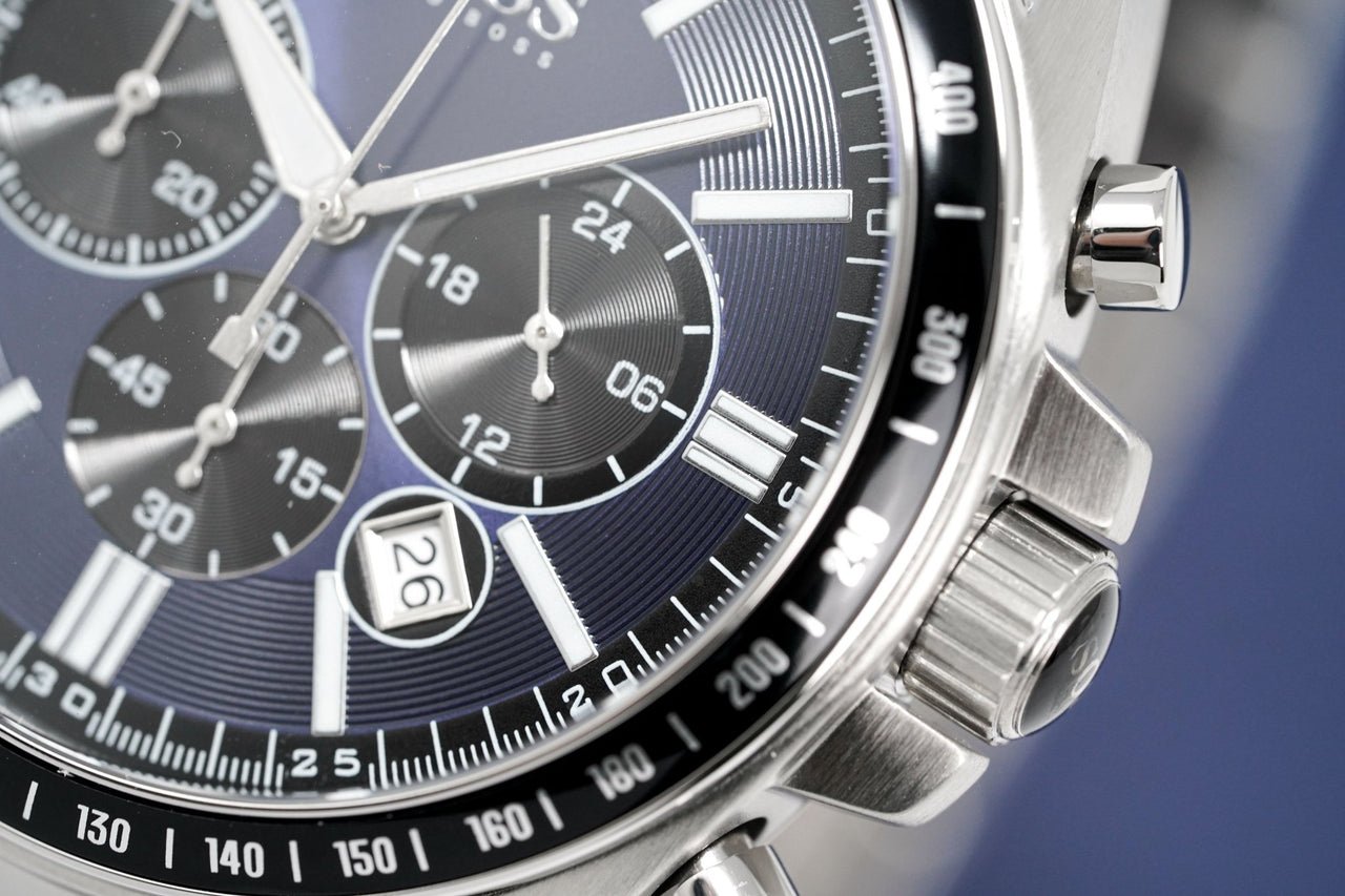  Shop Authentic Hugo Boss Chronograph Driver Blue Dial Silver Steel Strap Watch for Men - 1513081 - Luxxuri