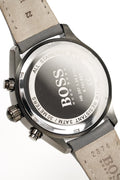  Shop Authentic Hugo Boss Grand Prix White Dial Grey Leather Strap Watch for Men - 1513633 - Luxxuri