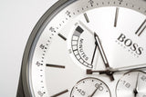  Shop Authentic Hugo Boss Grand Prix White Dial Grey Leather Strap Watch for Men - 1513633 - Luxxuri