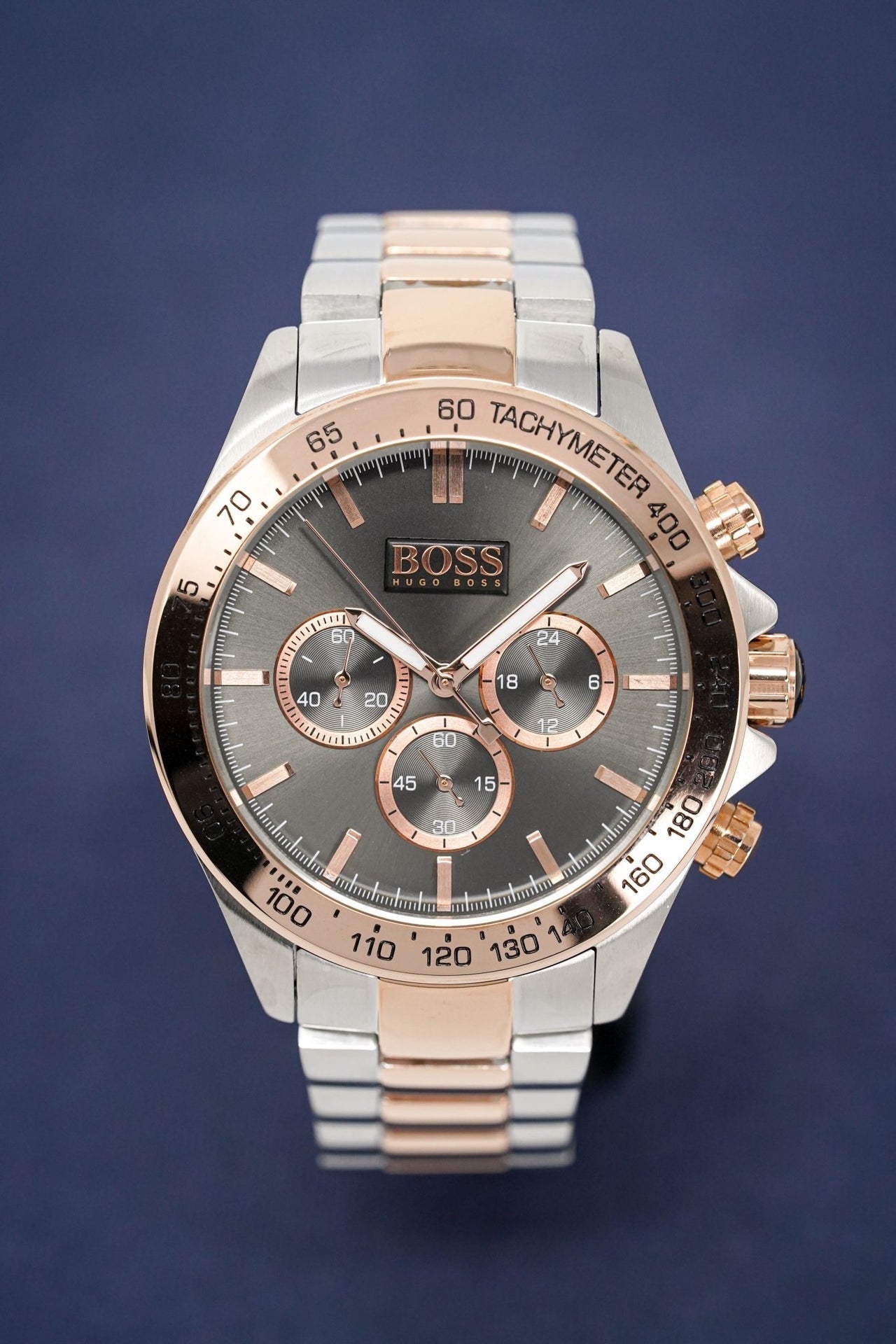  Shop Authentic Hugo Boss Ikon Grey Dial Two Tone Steel Strap Watch for Men - 1513339 - Luxxuri