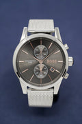  Shop Authentic Hugo Boss Jet Chronograph Grey Dial Silver Mesh Bracelet Watch for Men - 1513440 - Luxxuri