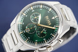  Shop Authentic Hugo Boss Pioneer Green Dial Silver Steel Strap Watch for Men - 1513868 - Luxxuri