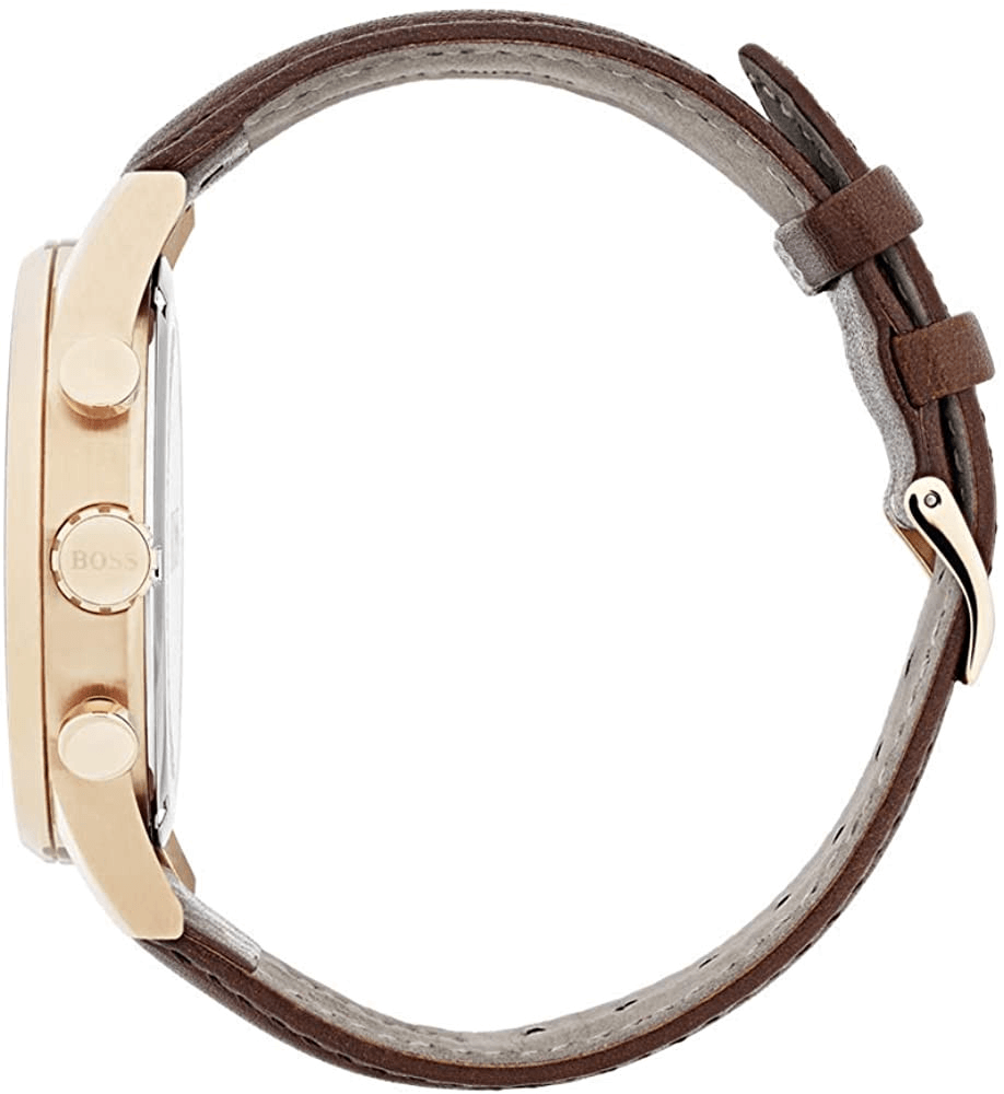  Shop Authentic Hugo Boss Navigator Grey Dial Brown Leather Strap Watch for Men - 1513496 - Luxxuri