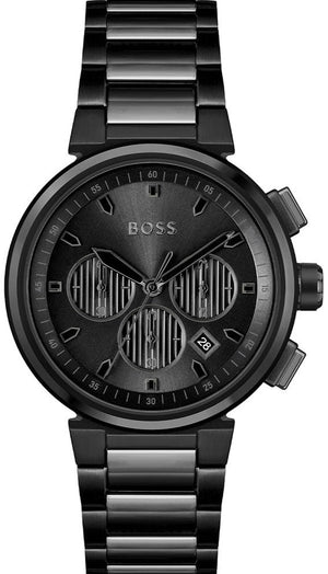  Shop Authentic Hugo Boss One Chronograph Black Dial Black Steel Strap Watch For Men - 1514001 - Luxxuri