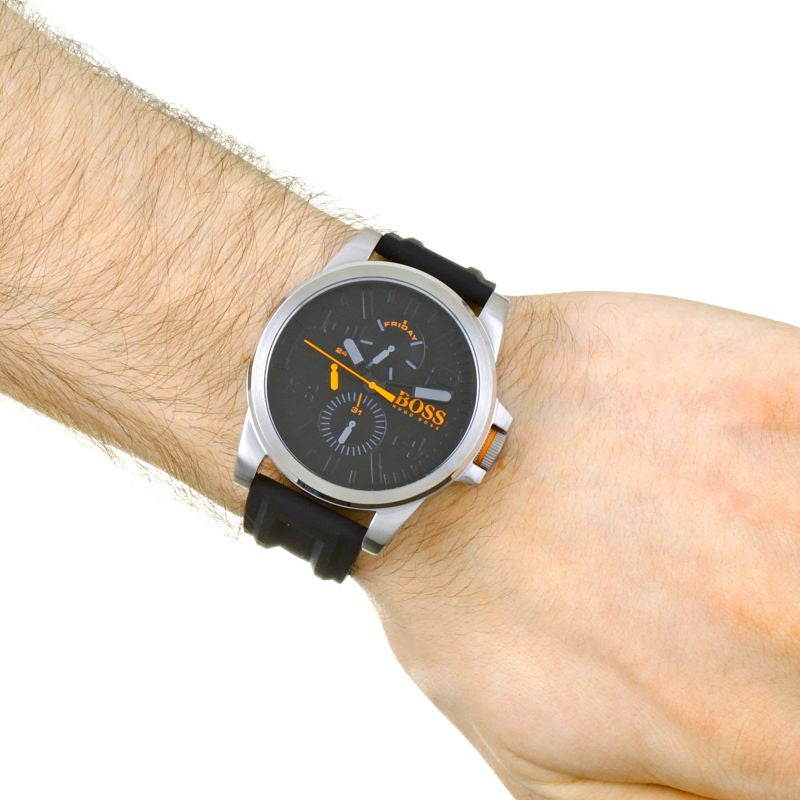  Shop Authentic Hugo Boss Detroit Sport Quartz Black Dial Black Rubber Strap Watch for Men - 1550006 - Luxxuri