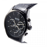  Shop Authentic Hugo Boss Onyx Black Dial Black Leather Strap Watch for Men - 1513367 - Luxxuri