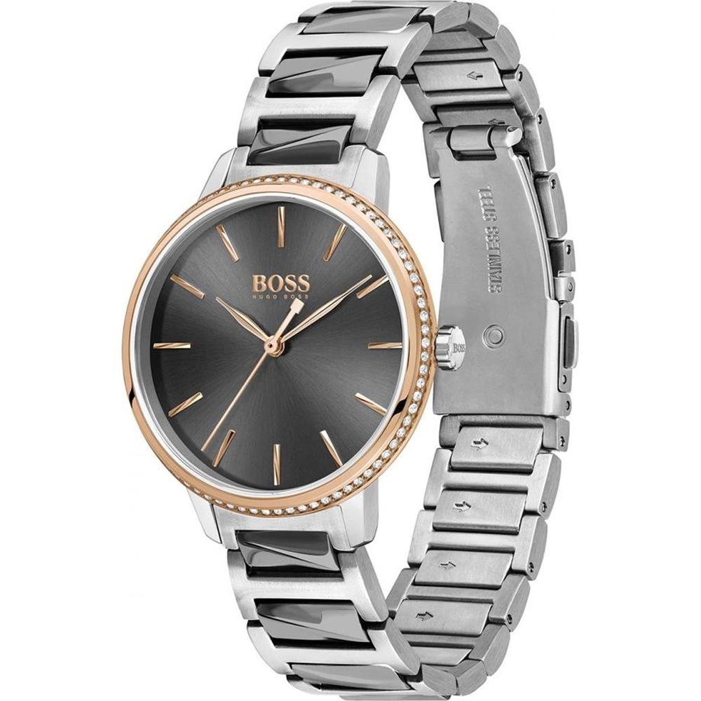 Hugo Boss Signature Grey Dial Silver Steel Strap Watch for Men - 1502569