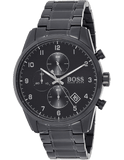  Shop Authentic Hugo Boss Skymaster Chronograph Black Dial Black Steel Strap Watch for Men - 1513785 - Luxxuri