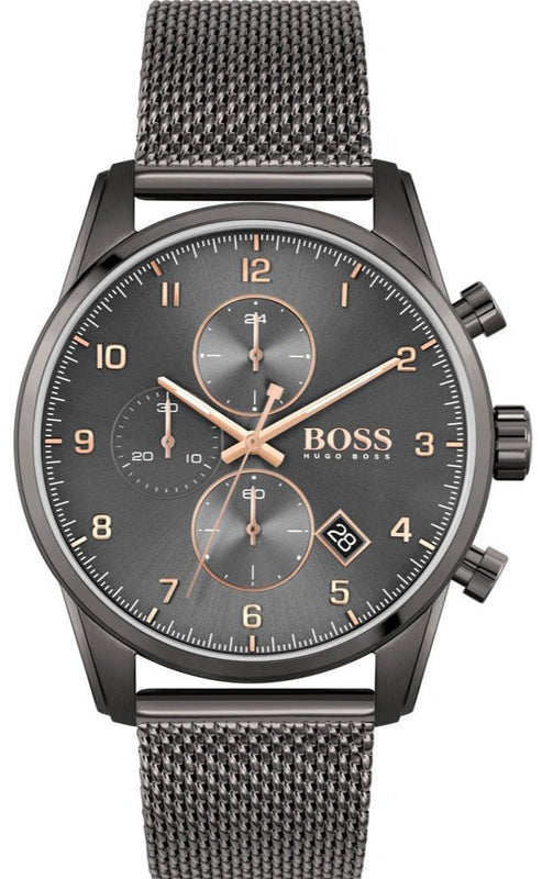  Shop Authentic Hugo Boss Skymaster Grey Dial Grey Mesh Bracelet Watch for Men - 1513837 - Luxxuri