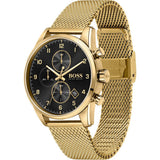  Shop Authentic Hugo Boss Skymaster Black Dial Gold Mesh Bracelet Watch for Men - 1513838 - Luxxuri