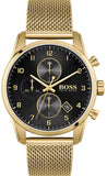  Shop Authentic Hugo Boss Skymaster Black Dial Gold Mesh Bracelet Watch for Men - 1513838 - Luxxuri
