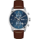  Shop Authentic Hugo Boss Skymaster Blue Dial Brown Leather Strap Watch for Men - 1513940 - Luxxuri