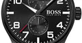  Shop Authentic Hugo Boss Aeroliner Black Dial Black Leather Strap Watch For Men - 1513083 - Luxxuri