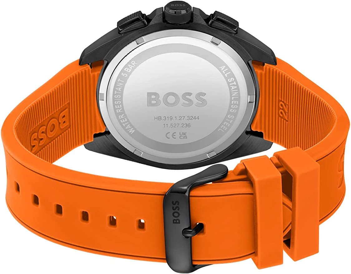  Shop Authentic Hugo Boss Volane Black Dial Orange Silicone Strap Watch for Men - 1513957 - Luxxuri