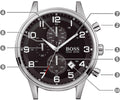  Shop Authentic Hugo Boss Aeroliner Chronograph Black Dial Silver Steel Strap Watch For Men - 1512446 - Luxxuri