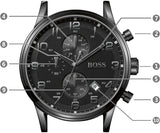  Shop Authentic Hugo Boss Blackout Chronograph Black Dial Black Leather Strap Watch For Men - HB1512567 - Luxxuri