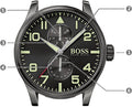  Shop Authentic Hugo Boss Aeroliner Maxx Black Dial Brown Leather Strap Watch For Men - 1513079 - Luxxuri