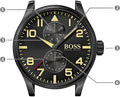  Shop Authentic Hugo Boss Aeroliner Maxx Chronograph Black Dial Brown Leather Strap Watch For Men - 1513082 - Luxxuri