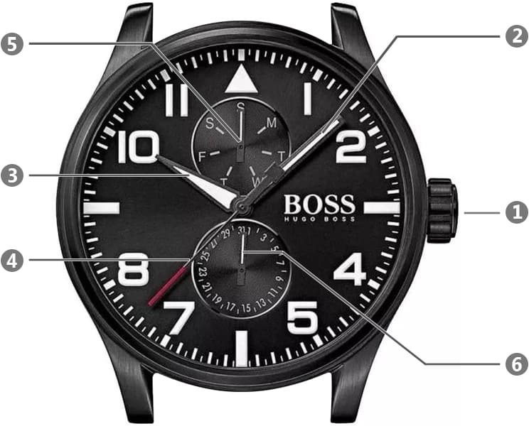  Shop Authentic Hugo Boss Aeroliner Black Dial Black Leather Strap Watch For Men - 1513083 - Luxxuri