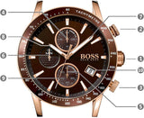  Shop Authentic Hugo Boss Rafale Chronograph Brown Dial Brown Leather Strap Watch For Men - 1513392 - Luxxuri