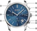 Shop Authentic Hugo Boss Commander Blue Dial Silver Steel Strap Watch for Men - 1513434 - Luxxuri