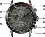  Shop Authentic Hugo Boss Rafale Chronograph Grey Dial Grey Leather Strap Watch For Men - 1513445 - Luxxuri