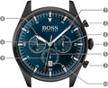  Shop Authentic Hugo Boss Pioneer Quartz Blue Dial Blue Leather Strap Watch For Men - 1513711 - Luxxuri