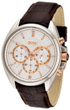  Shop Authentic Hugo Boss Driver Chronograph Silver Dial Brown Leather Strap Watch For Men - 1512881 - Luxxuri