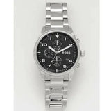  Shop Authentic Hugo Boss View Chronograph Black Dial Silver Steel Strap Watch For Men - 1514008 - Luxxuri