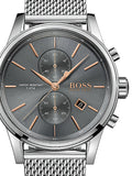  Shop Authentic Hugo Boss Jet Chronograph Grey Dial Silver Mesh Bracelet Watch for Men - 1513440 - Luxxuri