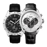  Shop Authentic Hugo Boss Driver Chronograph Quartz Silver Dial Black Leather Strap Watch For Men - 1512880 - Luxxuri