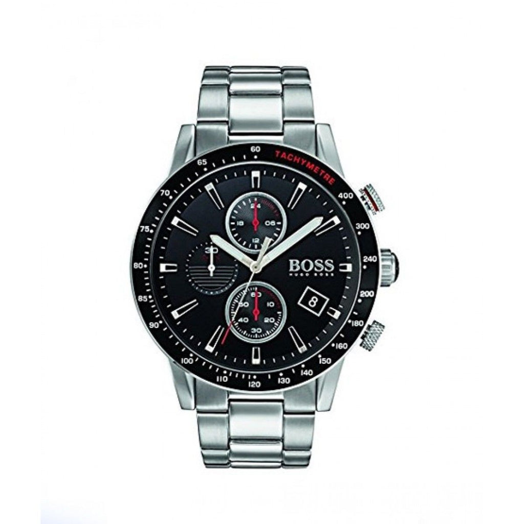  Shop Authentic Hugo Boss Rafale Chronograph Black Dial Silver Steel Strap Watch for Men - 1513509 - Luxxuri