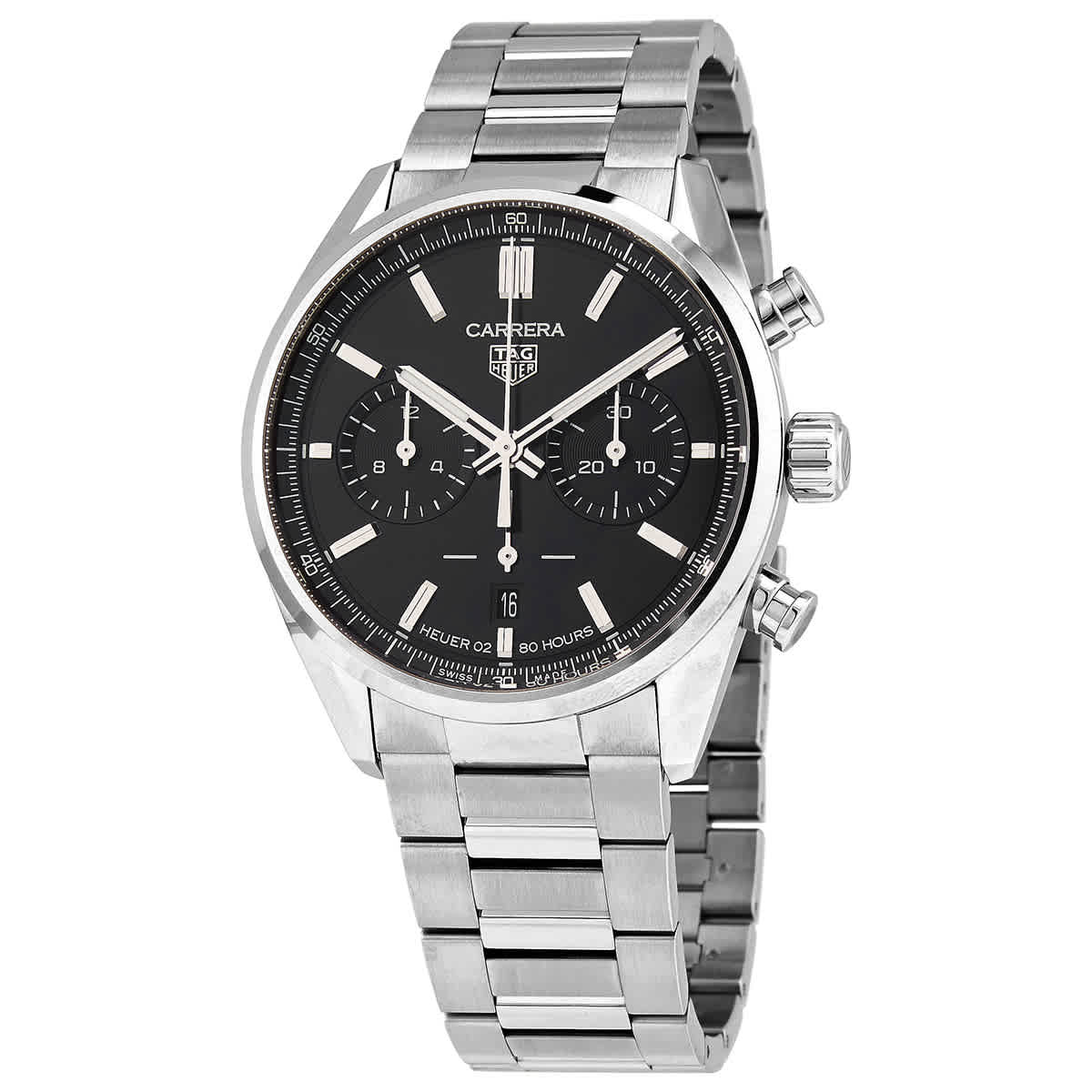  Shop Authentic Tag Heuer Carrera Chronograph Black Dial Silver Steel Strap Watch for Men - CBN2010.BA0642 - Luxxuri