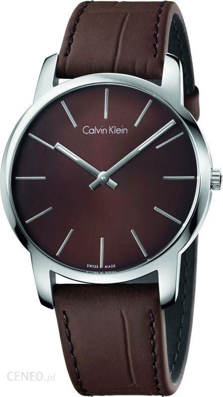  Shop Authentic Calvin Klein City Brown Dial Brown Leather Strap Watch for Men - K2G211GK - Luxxuri