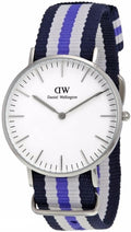  Shop Authentic Daniel Wellington Classic Trinity White Dial Three Tone Nylon Strap Watch For Women - 0609DW - Luxxuri