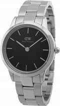  Shop Authentic Daniel Wellington Iconic Link Black Dial Silver Steel Strap Watch for Women - DW00100204 - Luxxuri