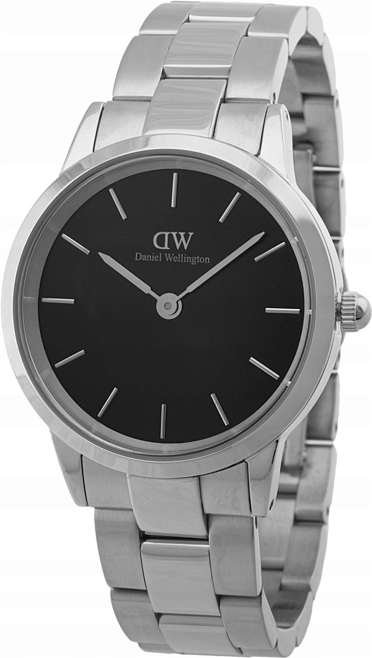  Shop Authentic Daniel Wellington Iconic Link Black Dial Silver Steel Strap Watch for Women - DW00100204 - Luxxuri