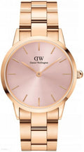  Shop Authentic Daniel Wellington Iconic Link Pink Dial Rose Gold Steel Strap Watch For Women - DW00100333 - Luxxuri